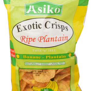 Asiko Naturally Unsalted Sweet Plantain Crisps (75g)